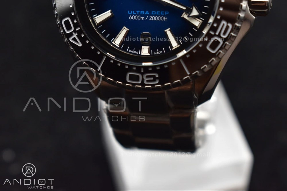 Sophisticated Seamaster 6000M Ultra Deep SS TF 1:1 Best Edition Blue Dial Black Ceramic Bezel on SS Bracelet A 68