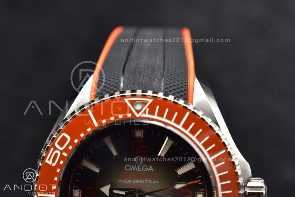 Seamaster 6000M Ultra Deep SS TF 1:1 Best Edition Gray Dial Orange Ceramic Bezel on Black Rubber Strap A Trendy 69