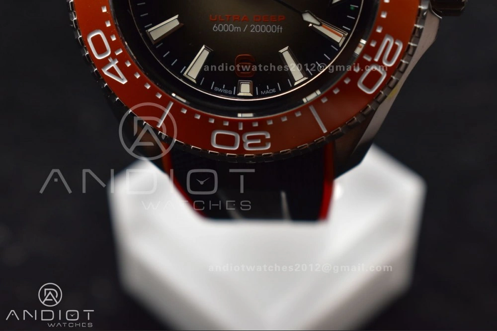 Seamaster 6000M Ultra Deep SS TF 1:1 Best Edition Gray Dial Orange Ceramic Bezel on Black Rubber Strap A Trendy 69
