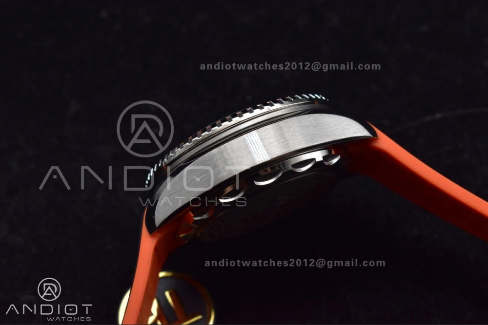 Seamaster 6000M Ultra Deep SS TF 1:1 Best Edition Gray Dial Orange Ceramic Bezel on Black Rubber Strap A Trendy 69
