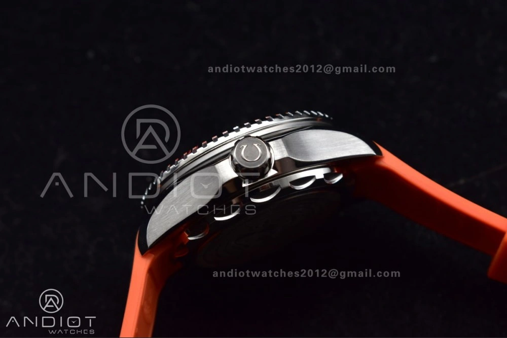 Seamaster 6000M Ultra Deep SS TF 1:1 Best Edition Gray Dial Orange Ceramic Bezel on Black Rubber Strap A Trendy 69