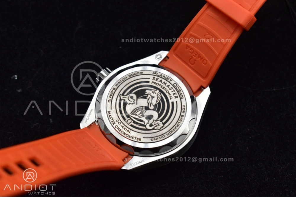 Seamaster 6000M Ultra Deep SS TF 1:1 Best Edition Gray Dial Orange Ceramic Bezel on Black Rubber Strap A Trendy 69