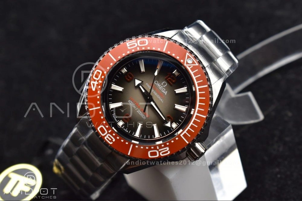 Cozy Seamaster 6000M Ultra Deep SS TF 1:1 Best Edition Gray Dial Orange Ceramic Bezel on SS Bracelet A 67