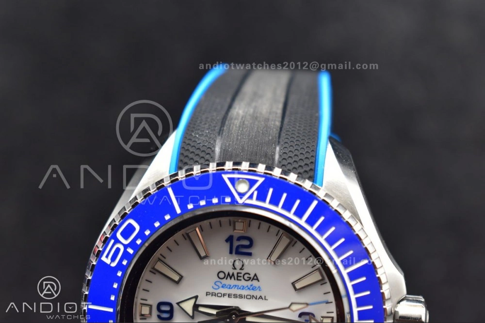 Seamaster 6000M Ultra Deep SS TF 1:1 Best Edition White Dial Blue Ceramic Bezel on Black Rubber Strap A Versatile 1078