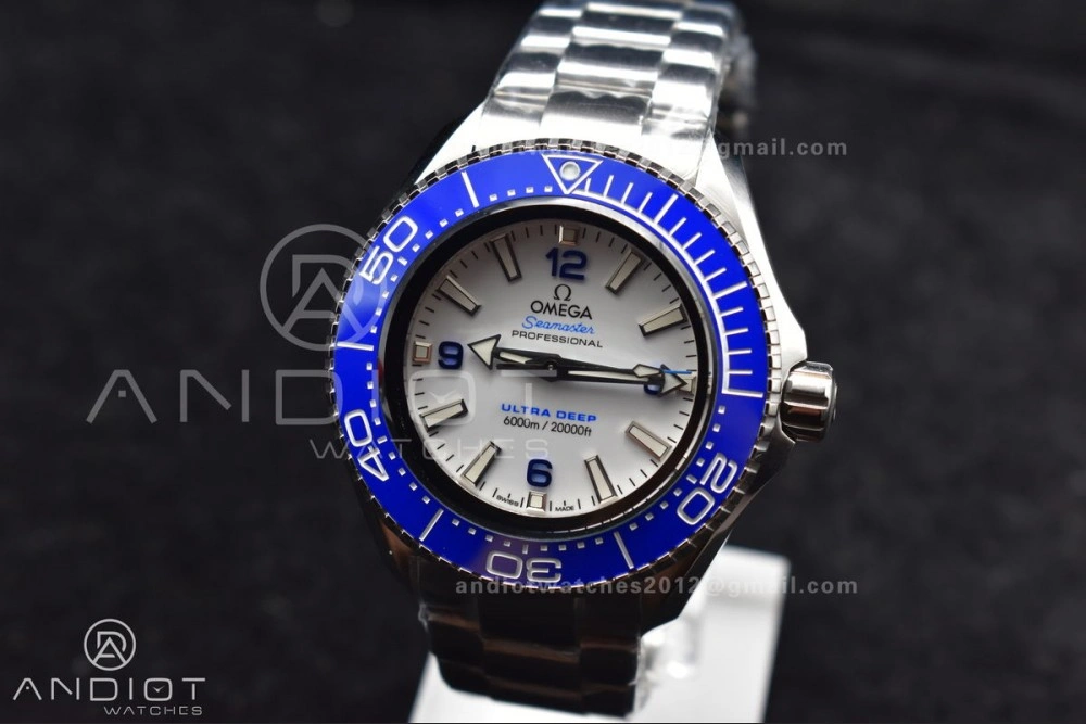 Contemporary Seamaster 6000M Ultra Deep SS TF 1:1 Best Edition White Dial Blue Ceramic Bezel on SS Bracelet A 70