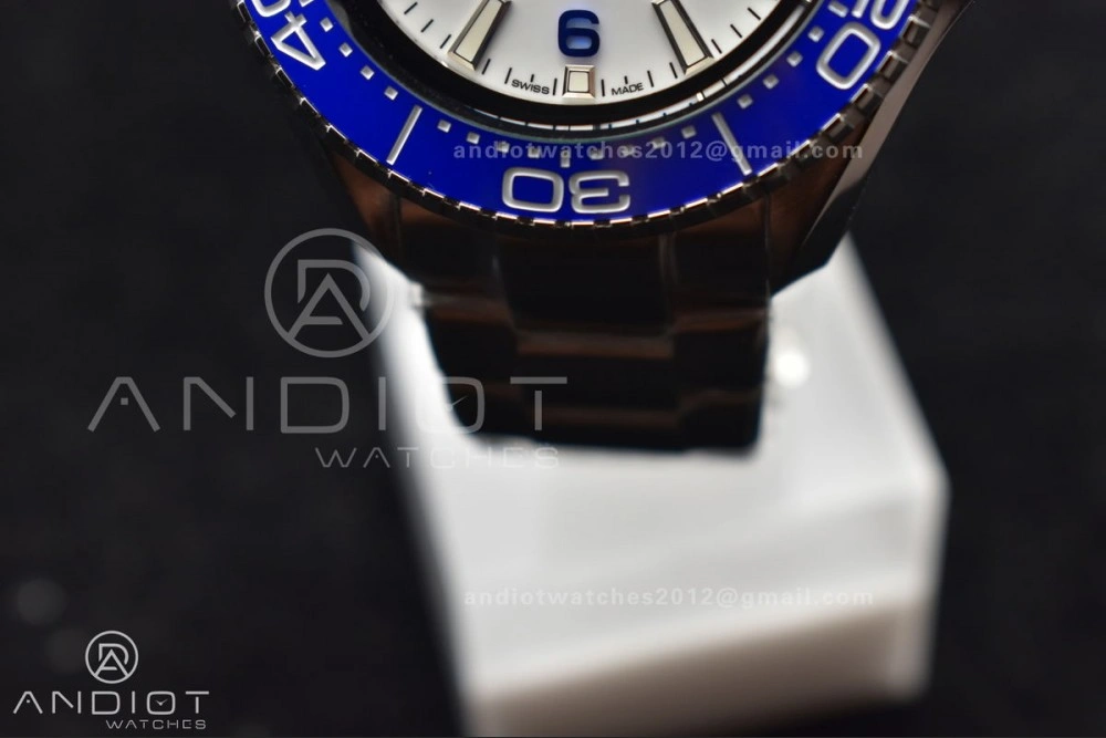 Seamaster 6000M Ultra Deep SS TF 1:1 Best Edition White Dial Blue Ceramic Bezel on SS Bracelet A NewStyle 1077