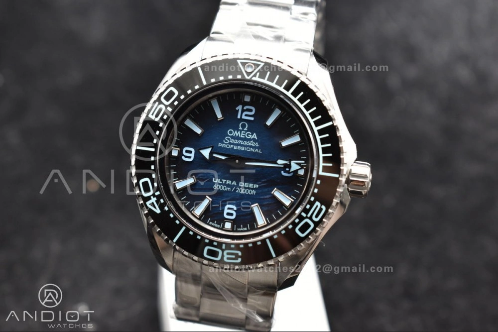 Seamaster 6000M Ultra Deep SS VSF 1:1 Best Edition Summer Blue Dial on SS Bracelet A8912 Super Clone Refined 77