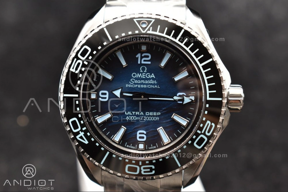 Seamaster 6000M Ultra Deep SS VSF 1:1 Best Edition Summer Blue Dial on SS Bracelet A8912 Super Clone Tailored 1080