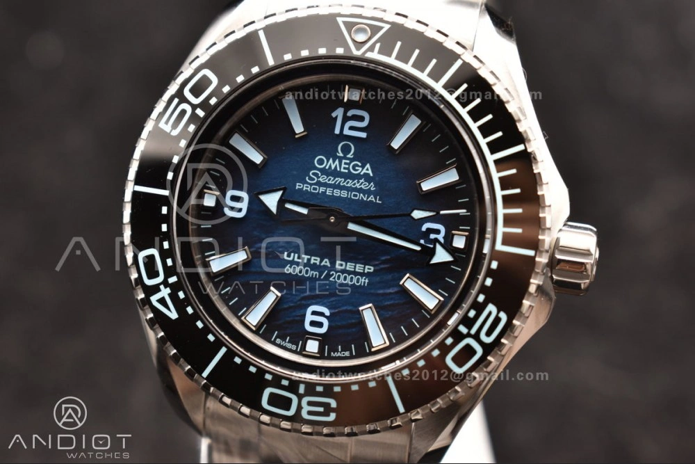 Seamaster 6000M Ultra Deep SS VSF 1:1 Best Edition Summer Blue Dial on SS Bracelet A8912 Super Clone Tailored 1080