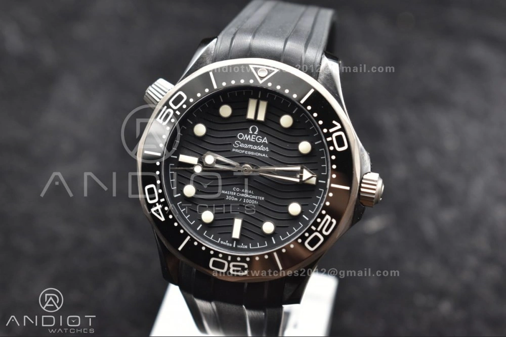 HighPerformance Seamaster Diver 300M PVD VSF Best Edition Black Dial on Black Rubber Strap A 76