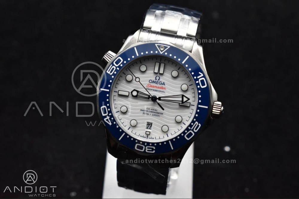 Seamaster Diver 300M SS Blue Ceramic Bezel VSF 1:1 Best Edition White Dial on SS Bracelet A StreetReady 1079