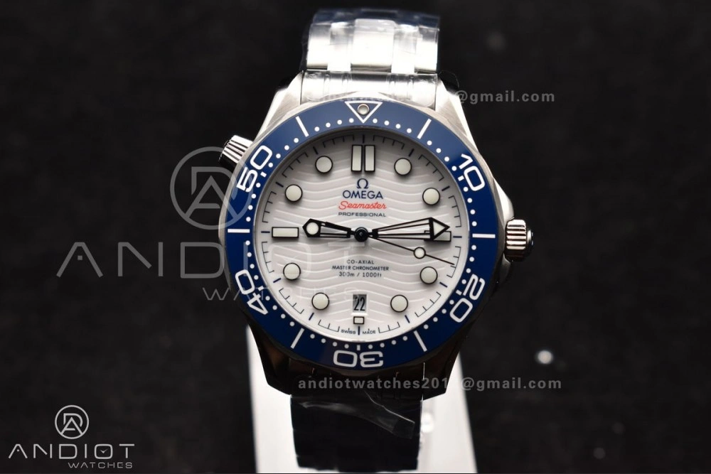 Seamaster Diver 300M SS Blue Ceramic Bezel VSF 1:1 Best Edition White Dial on SS Bracelet A StreetReady 1079