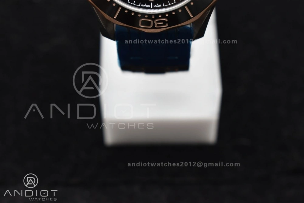 Packable Seamaster Diver 300M SS RG VSF 1:1 Best Edition Black Ceramic Black Dial on SS Bracelet A 85