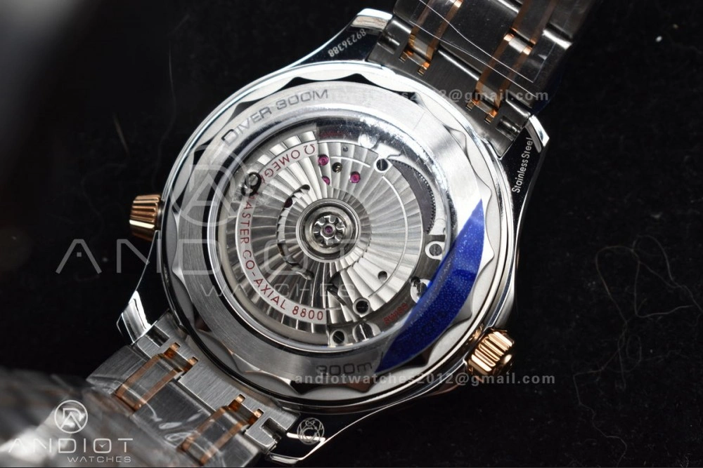 Packable Seamaster Diver 300M SS RG VSF 1:1 Best Edition Black Ceramic Black Dial on SS Bracelet A 85