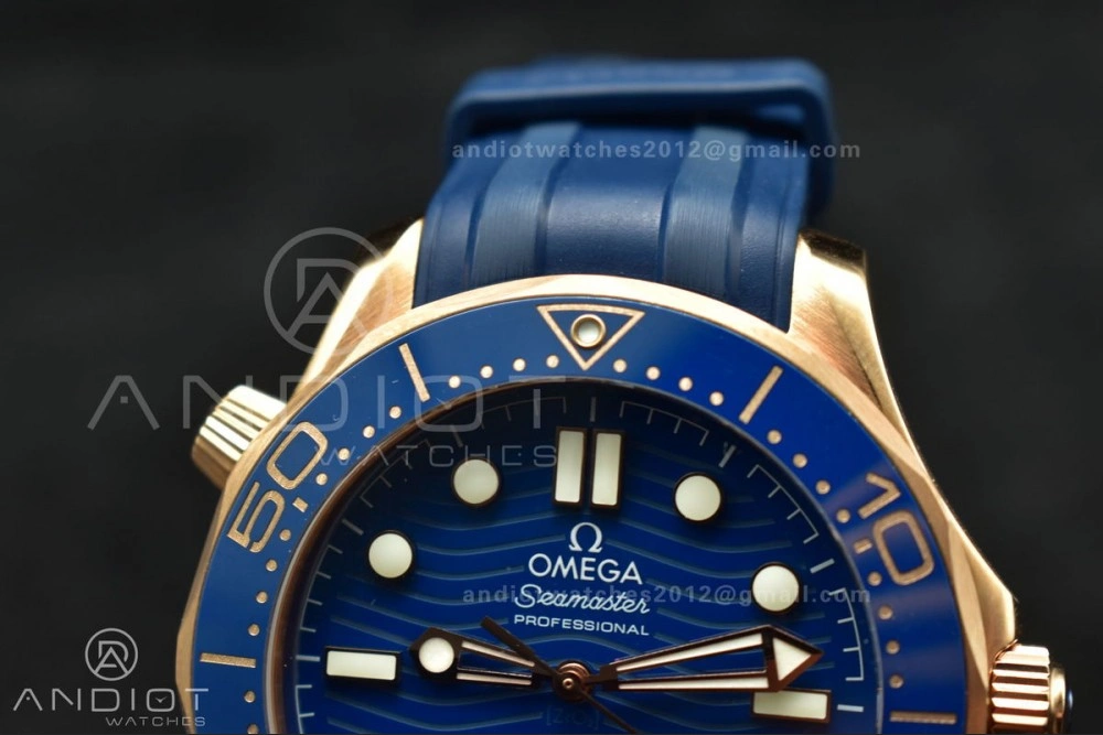 Seamaster Diver 300M SS RG VSF 1:1 Best Edition Blue Ceramic Blue Dial On SS Bracelet A Flexible 83