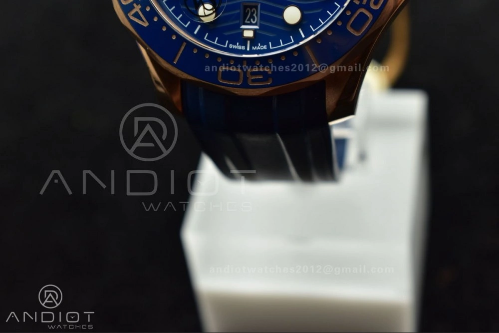 Seamaster Diver 300M SS RG VSF 1:1 Best Edition Blue Ceramic Blue Dial On SS Bracelet A Flexible 83