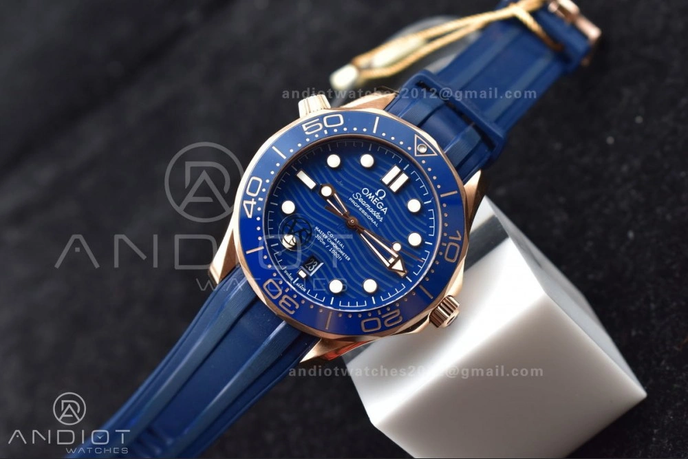 Seamaster Diver 300M SS RG VSF 1:1 Best Edition Blue Ceramic Blue Dial On SS Bracelet A Flexible 83