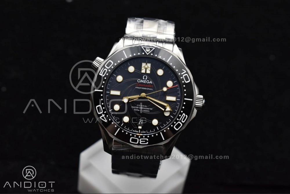 NewStyle Seamaster Diver 300M VSF 1:1 Best Edition James Bond 007 Black Ceramic Black Dial On SS Bracelet A 82