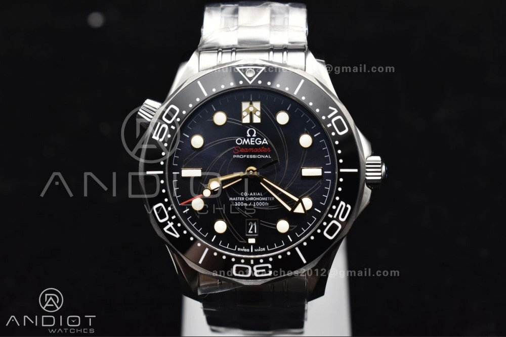 Supportive Seamaster Diver 300M VSF 1:1 Best Edition James Bond 007 Black Ceramic Black Dial On SS Bracelet A 1094