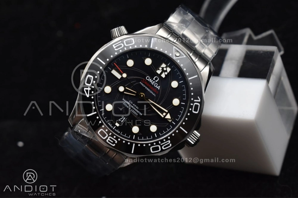 Supportive Seamaster Diver 300M VSF 1:1 Best Edition James Bond 007 Black Ceramic Black Dial On SS Bracelet A 1094