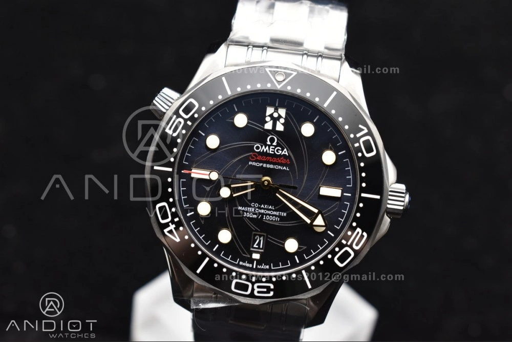 Supportive Seamaster Diver 300M VSF 1:1 Best Edition James Bond 007 Black Ceramic Black Dial On SS Bracelet A 1094