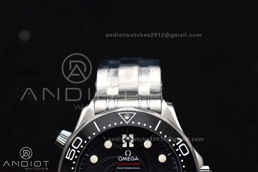 Supportive Seamaster Diver 300M VSF 1:1 Best Edition James Bond 007 Black Ceramic Black Dial On SS Bracelet A 1094