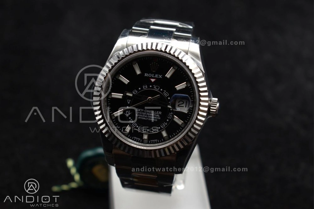 Sky-Dweller 326934 904L SS ZF 1:1 Best Edition Black Dial on SS Bracelet A WellDesigned 1087