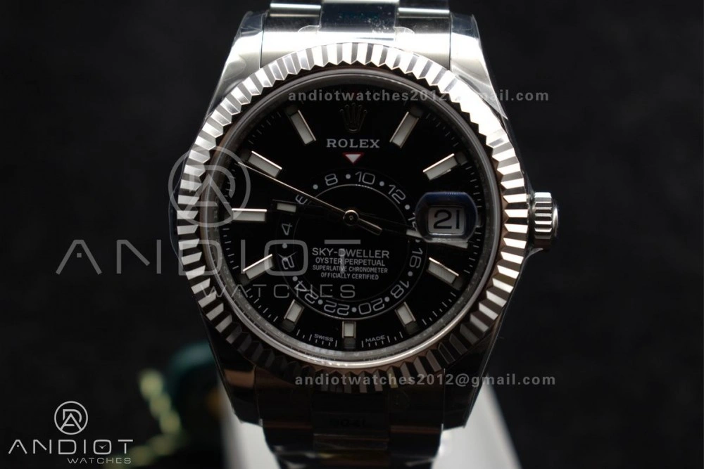 Sky-Dweller 326934 904L SS ZF 1:1 Best Edition Black Dial on SS Bracelet A WellDesigned 1087