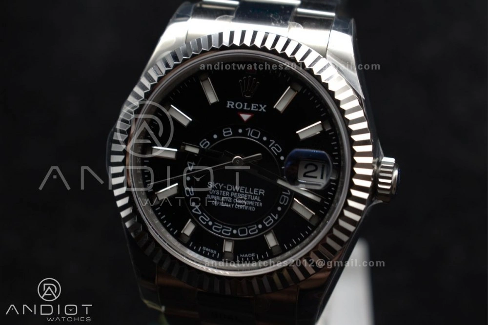 Sky-Dweller 326934 904L SS ZF 1:1 Best Edition Black Dial on SS Bracelet A WellDesigned 1087