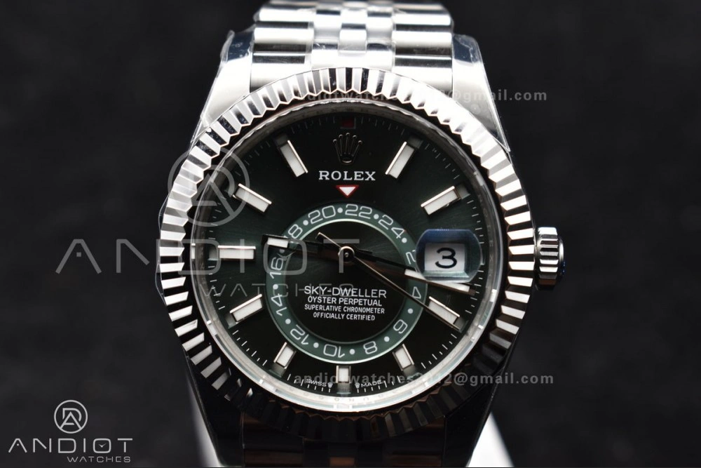 FreshLook Sky-Dweller 326934 904L SS ZF 1:1 Best Edition Green Dial on SS Jubilee Bracelet A 1088