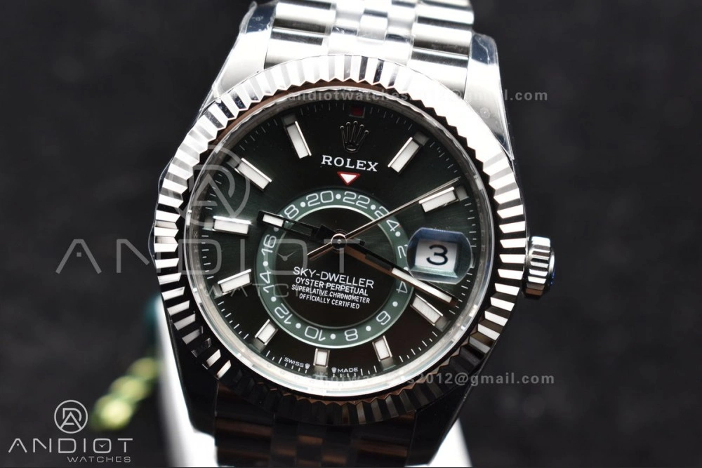 FreshLook Sky-Dweller 326934 904L SS ZF 1:1 Best Edition Green Dial on SS Jubilee Bracelet A 1088