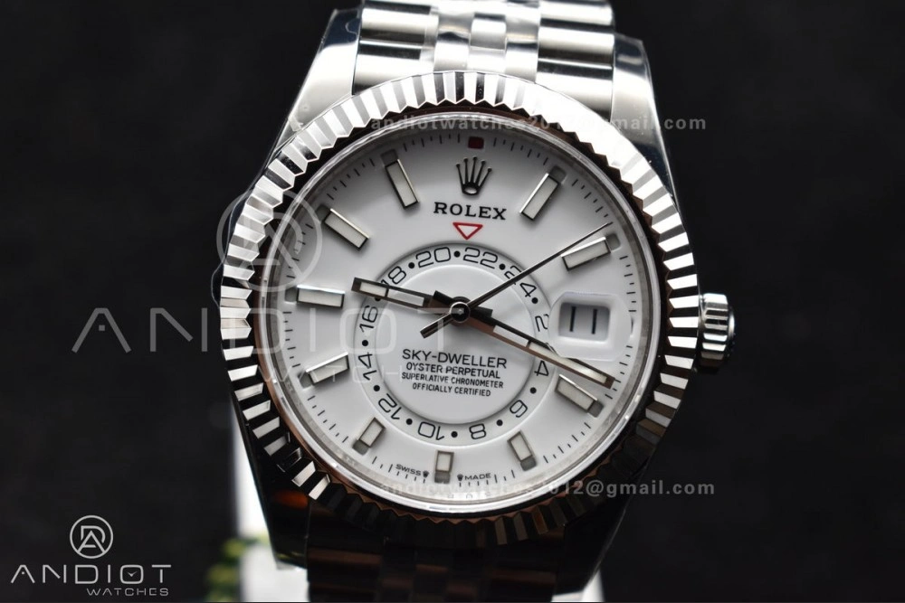 GoAnywhere Sky-Dweller 326934 904L SS ZF 1:1 Best Edition White Dial on SS Jubilee Bracelet A 1092