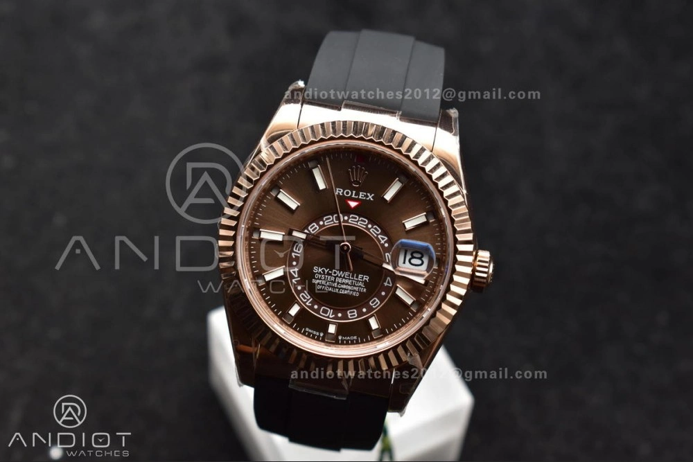 Sky-Dweller 336235 RG ZF 1:1 Best Edition Brown Dial on Oyster-flex Strap A23J (Gain Weight) UrbanStyle 1093