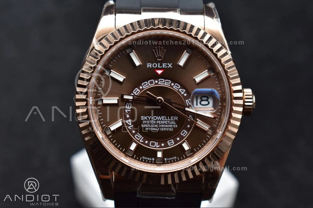 Sky-Dweller 336235 RG ZF 1:1 Best Edition Brown Dial on Oyster-flex Strap A23J (Gain Weight) UrbanStyle 1093