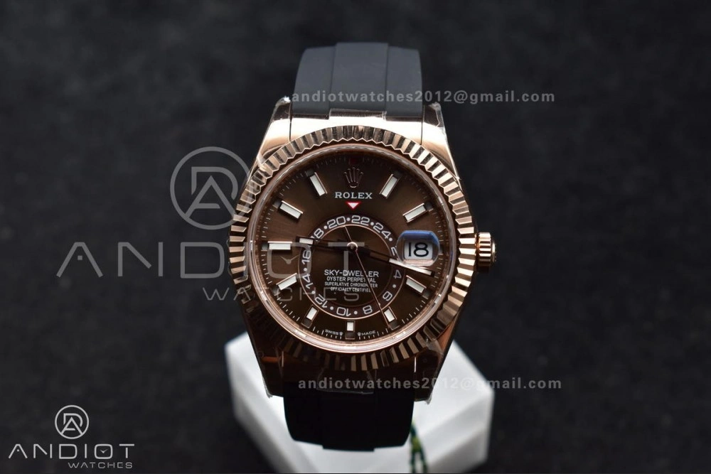 Sky-Dweller 336235 RG ZF 1:1 Best Edition Brown Dial on Oyster-flex Strap A23J (Gain Weight) UrbanStyle 1093