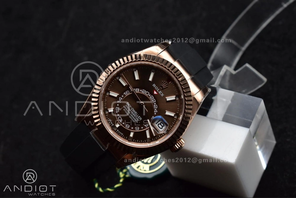 Sky-Dweller 336235 RG ZF 1:1 Best Edition Brown Dial on Oyster-flex Strap A23J (Gain Weight) UrbanStyle 1093