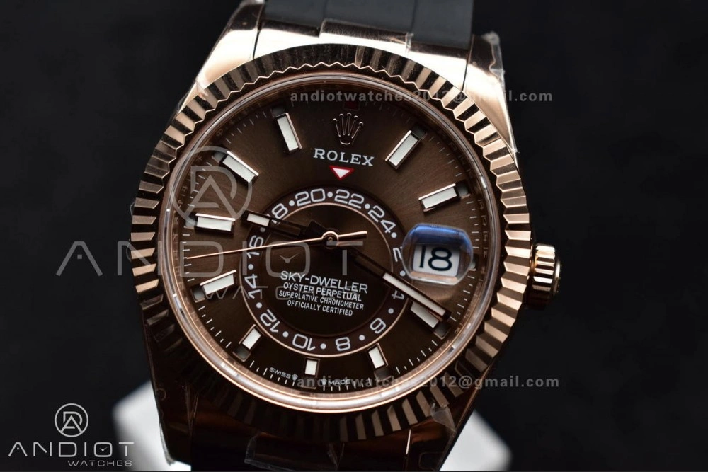 Sky-Dweller 336235 RG ZF 1:1 Best Edition Brown Dial on Oyster-flex Strap A23J (Gain Weight) UrbanStyle 1093