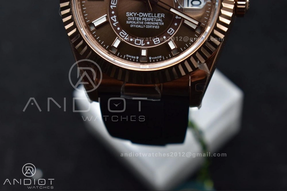 Sky-Dweller 336235 RG ZF 1:1 Best Edition Brown Dial on Oyster-flex Strap A23J (Gain Weight) UrbanStyle 1093