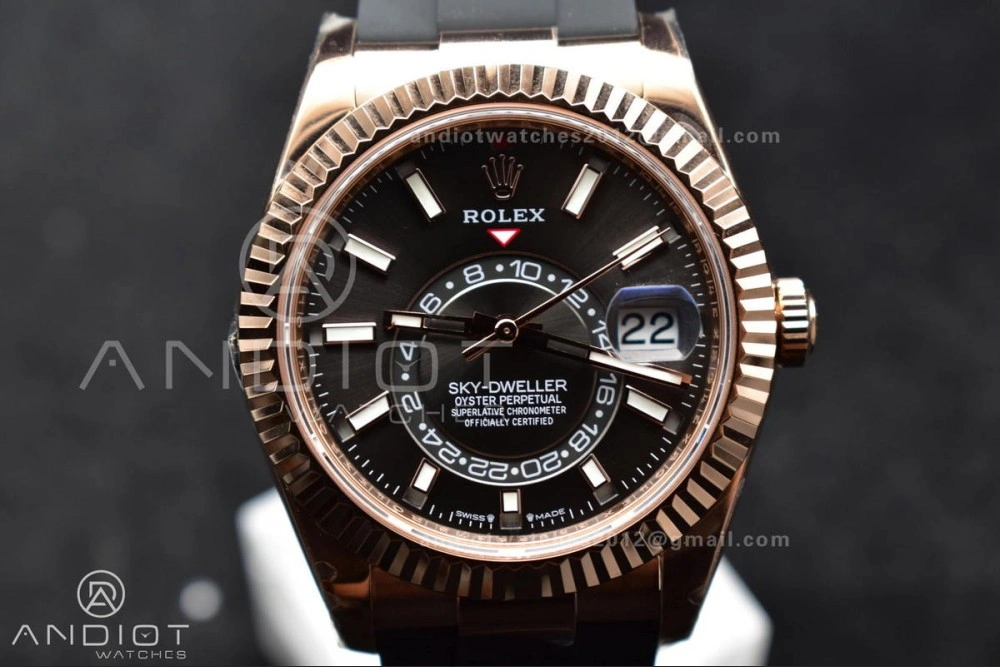 Sky-Dweller 336235 RG ZF 1:1 Best Edition Grey Dial on Oyster-flex Strap A23J (Gain Weight) FlexibleFit 1097