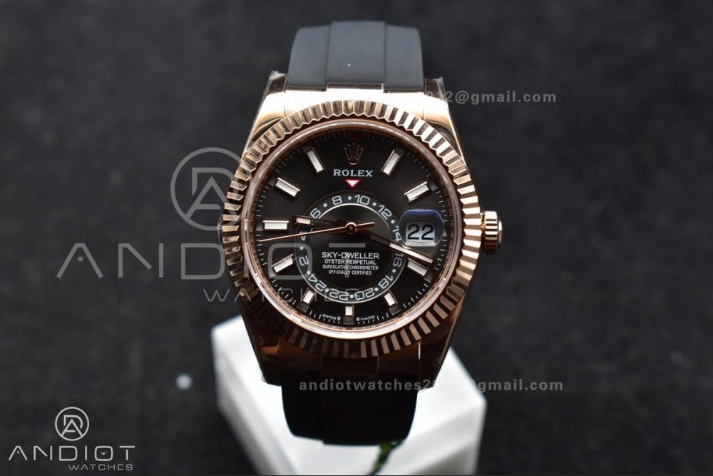 Sky-Dweller 336235 RG ZF 1:1 Best Edition Grey Dial on Oyster-flex Strap A23J (Gain Weight) FlexibleFit 1097