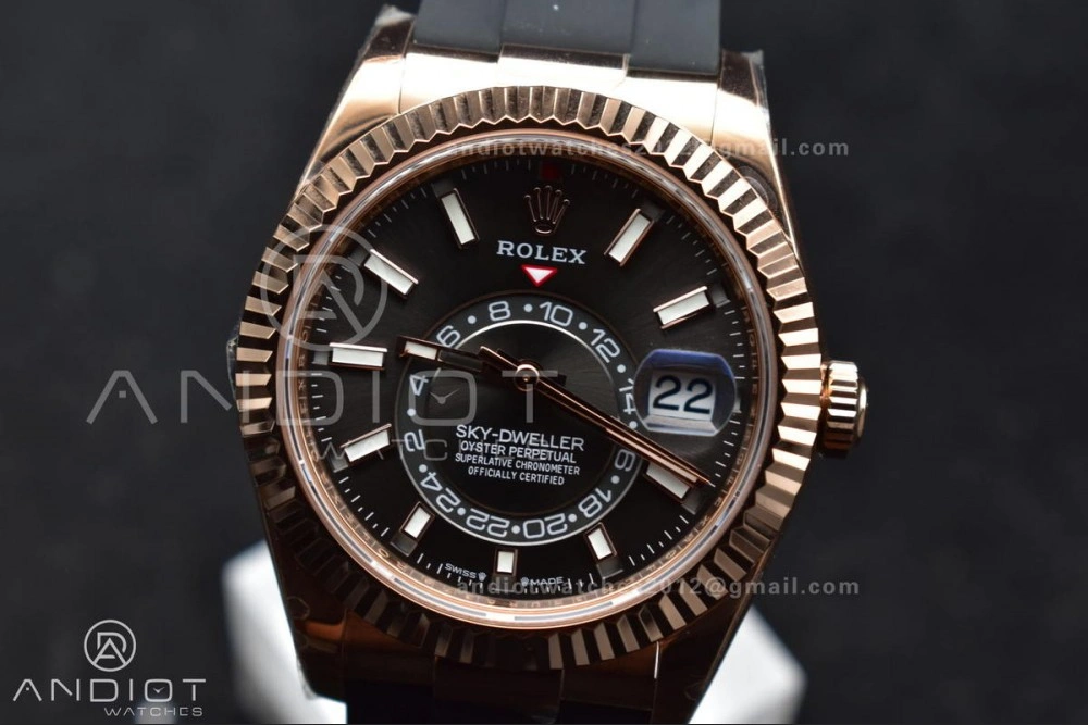 Sky-Dweller 336235 RG ZF 1:1 Best Edition Grey Dial on Oyster-flex Strap A23J (Gain Weight) FlexibleFit 1097