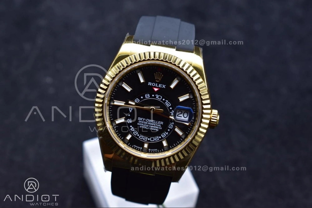 Sky-Dweller 336238 YG ZF 1:1 Best Edition Black Dial on Oysterflex Strap A23J (Gain Weight) Durable 1098