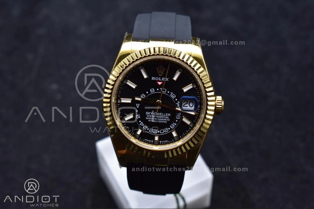 Sky-Dweller 336238 YG ZF 1:1 Best Edition Black Dial on Oysterflex Strap A23J (Gain Weight) Durable 1098