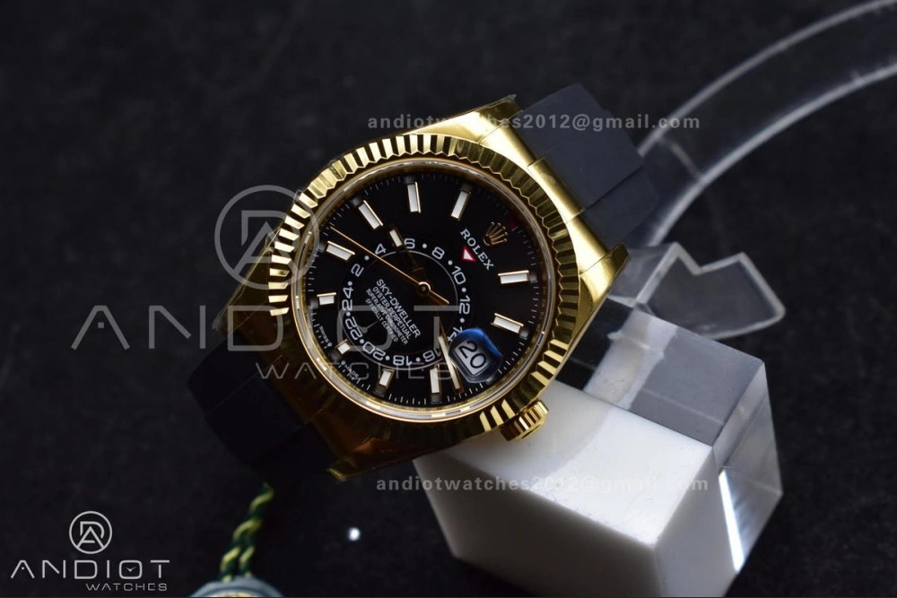 Sky-Dweller 336238 YG ZF 1:1 Best Edition Black Dial on Oysterflex Strap A23J (Gain Weight) Durable 1098
