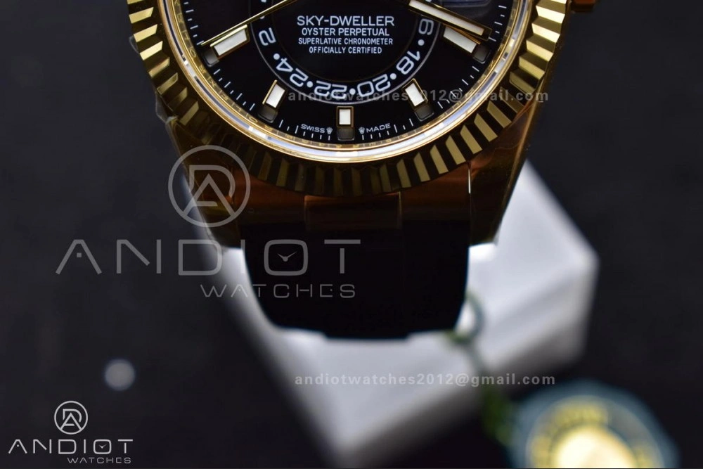Sky-Dweller 336238 YG ZF 1:1 Best Edition Black Dial on Oysterflex Strap A23J (Gain Weight) Durable 1098