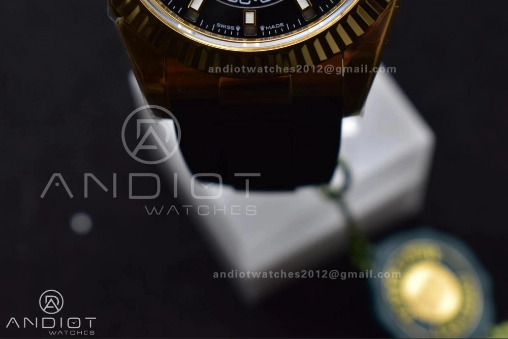 Sky-Dweller 336238 YG ZF 1:1 Best Edition Black Dial on Oysterflex Strap A23J (Gain Weight) Durable 1098