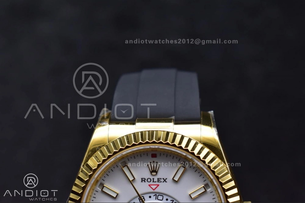 Functional Sky-Dweller 336238 YG ZF 1:1 Best Edition White Dial on Oysterflex Strap A23J (Gain Weight) 1100