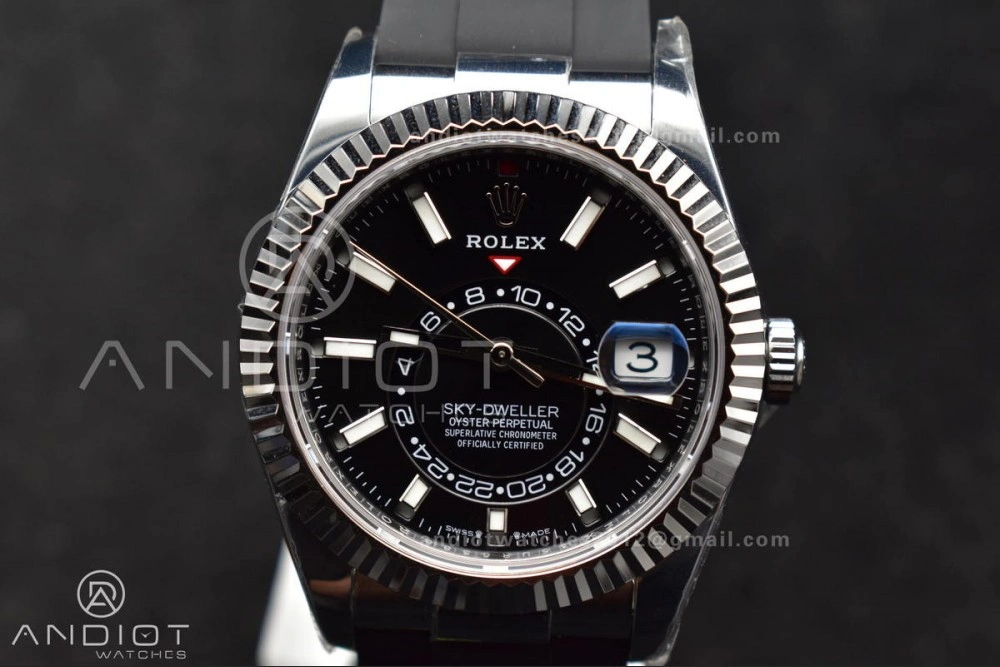 Sky-Dweller 336239 SS ZF 1:1 Best Edition Black Dial on Oysterflex Strap A23J (Gain Weight) WrinkleFree 1106
