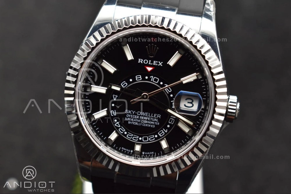 Sky-Dweller 336239 SS ZF 1:1 Best Edition Black Dial on Oysterflex Strap A23J (Gain Weight) WrinkleFree 1106
