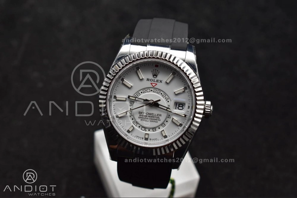 Sky-Dweller 336239 SS ZF 1:1 Best Edition White Dial on Oysterflex Strap A23J (Gain Weight) Unique 1102